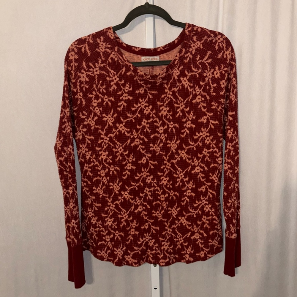 Knox Rose Leaf Print Thermal Oranges Large
